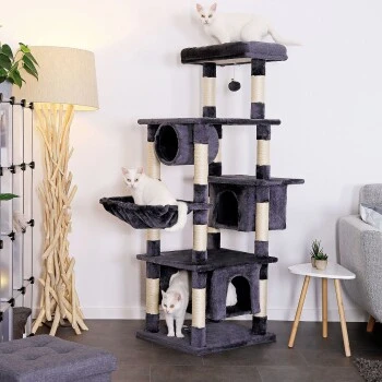 Lionto Kratzbaum, Höhe 155 Cm Dunkelgrau 8 Lionto Kratzbaum, Höhe 155 Cm Dunkelgrau – Bild 6