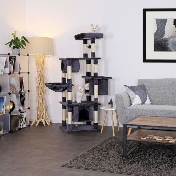 Lionto Kratzbaum, Höhe 155 Cm Dunkelgrau 9 Lionto Kratzbaum, Höhe 155 Cm Dunkelgrau – Bild 7