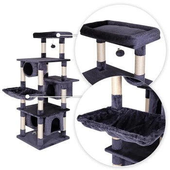 Lionto Kratzbaum, Höhe 155 Cm Dunkelgrau 6 Lionto Kratzbaum, Höhe 155 Cm Dunkelgrau – Bild 4